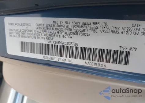 2008 Subaru Outback 2.5I Limited/2.5I Limited L.l. Bean Edition из США, поврежденный, VIN 4S4BP62C587357896